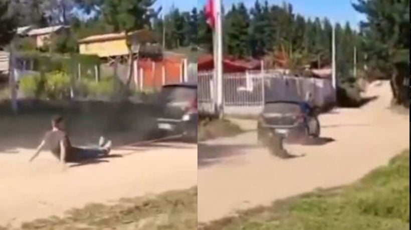 [VIDEO] Vecinos amarraron a presunto ladrón a un auto y lo arrastraron por Laguna Verde