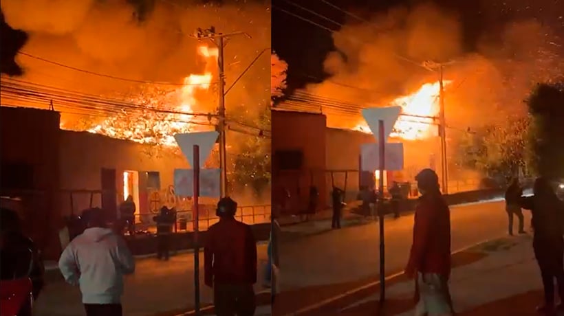 [VIDEO] Incendio culminó con cuatro viviendas destruidas Los Andes