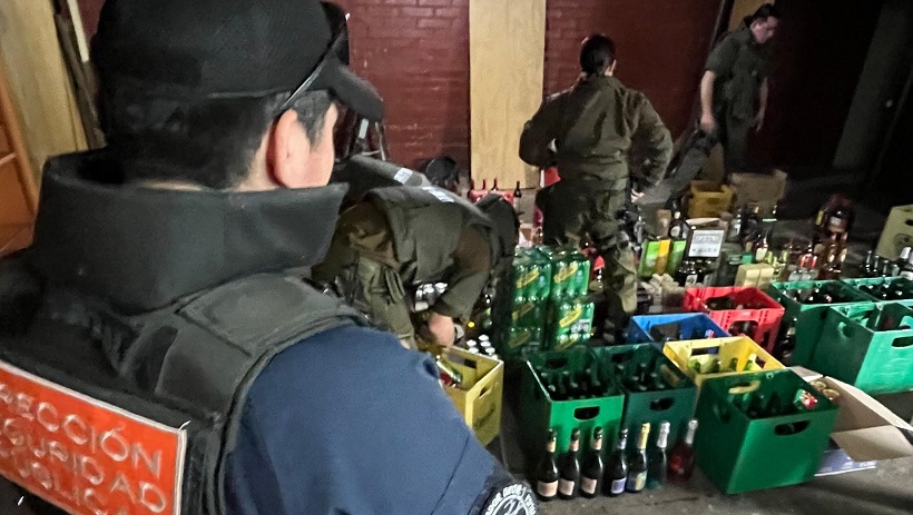 Operativo municipal y policial incauta $20 millones en bebidas alcohólicas de botillería que burló clausura en Temuco