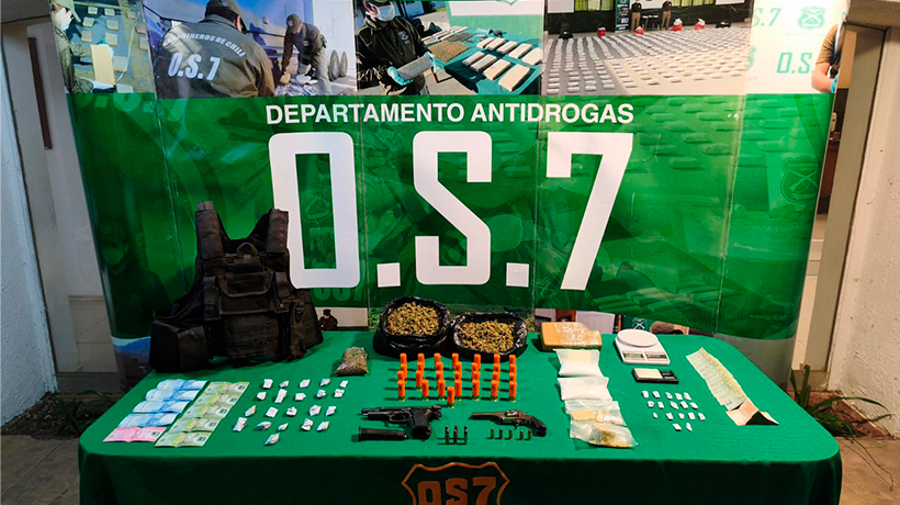 Allanamiento a viviendas dejó dos detenidos por tráfico de drogas y ley de control de armas en La Ligua