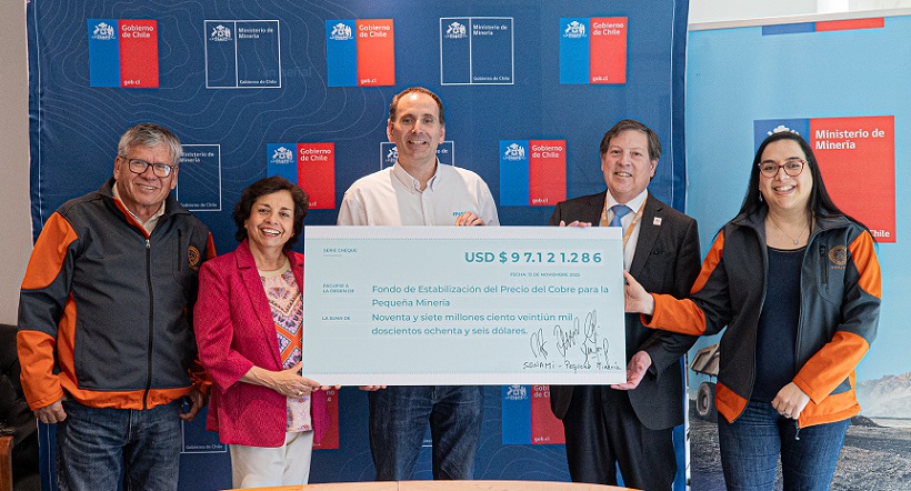 US$ 97 millones: Pequeña minería retorna totalidad de Fondo de Estabilización del Precio del Cobre a Enami