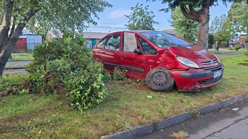 Conductor ebrio fue detenido luego de chocar con un árbol en Alerce