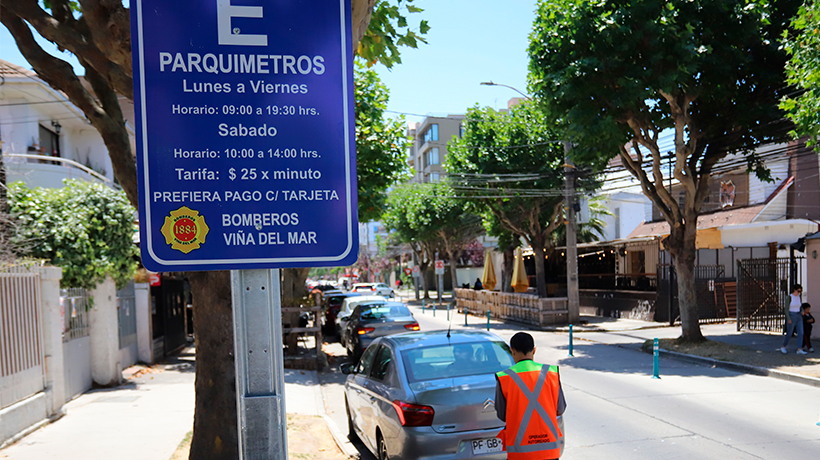 Extienden cobro de parquímetros en el sector poniente de Viña del Mar