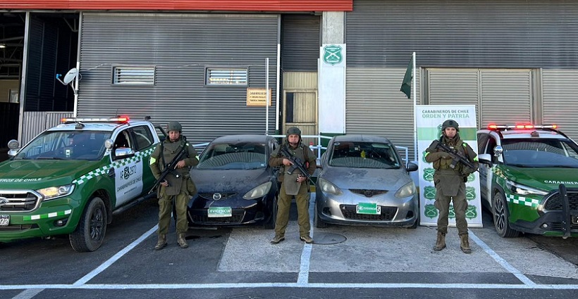 Baleo en el altiplano: Carabineros detiene a dos sujetos y  y recupera vehículos robados en sector Chungará