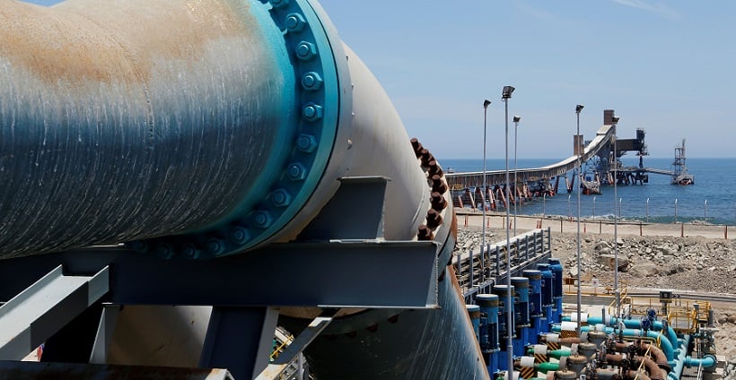 58% del agua que usa la minería del cobre en Antofagasta proviene del mar