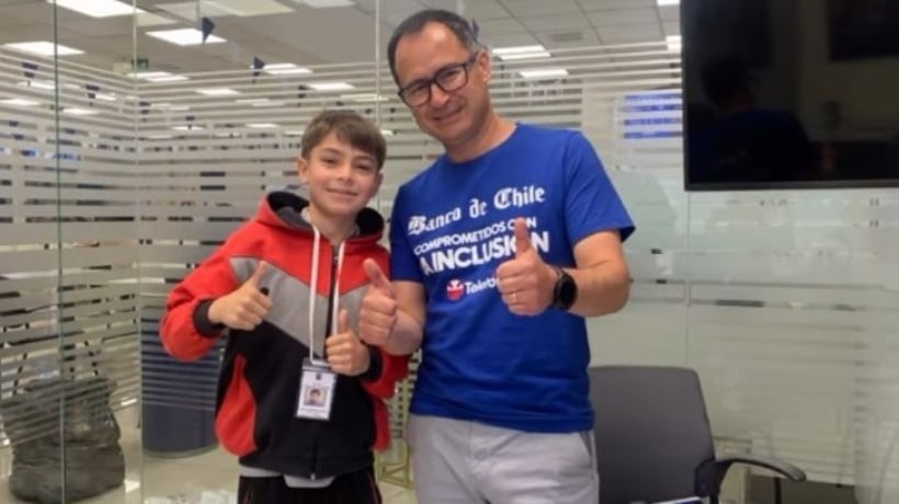 Estudiante de San Felipe entrevistó al gerente de sucursal del Banco de Chile en la cobertura especial de la Teletón