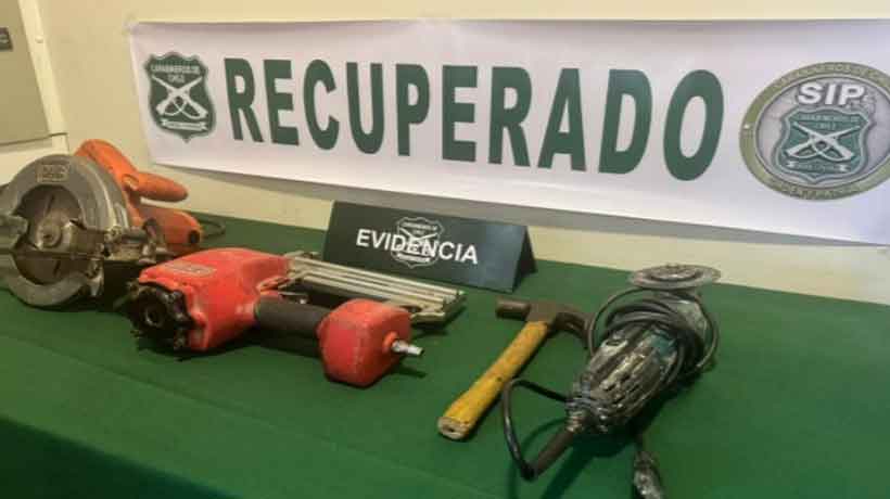 La Ligua: Carabineros recuperó herramientas que fueron robadas de empresa constructora y detuvo a sospechoso
