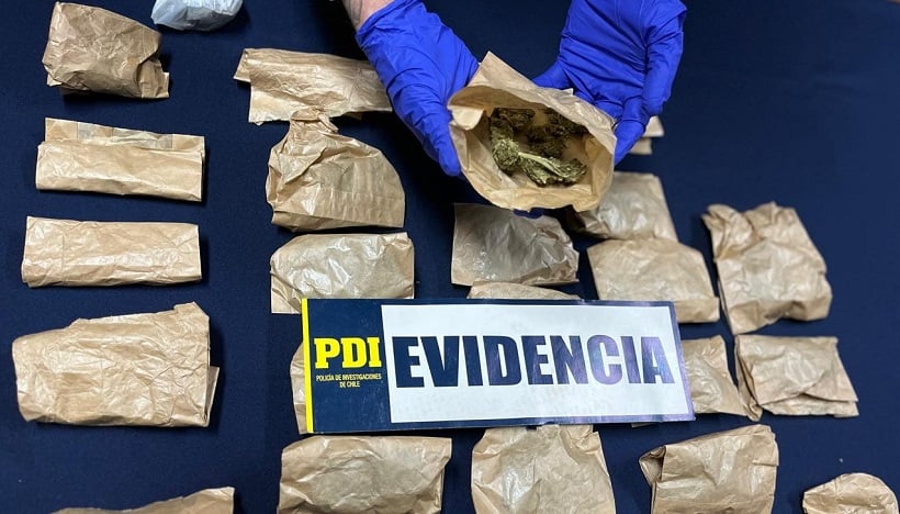 PDI de Traiguén saca de circulación 50 millones de pesos en drogas