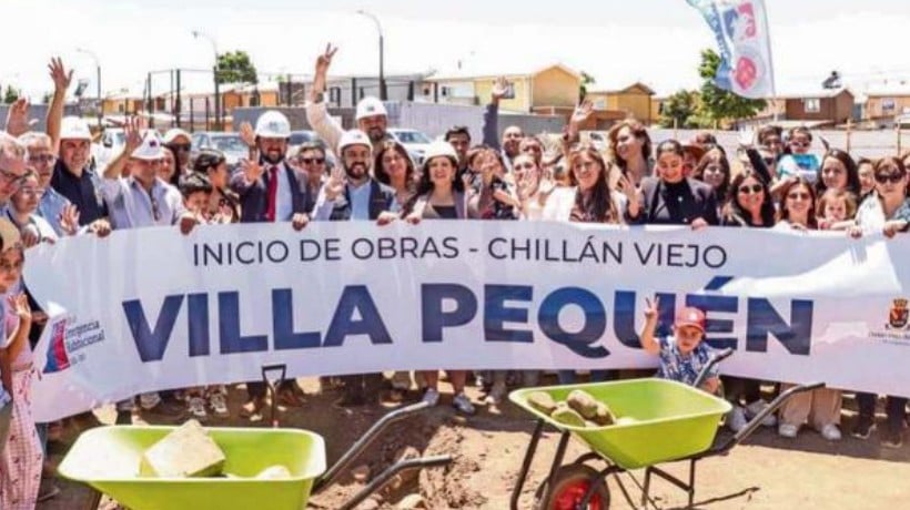 Parte construcción de conjunto habitacional El Pequén en Chillán Viejo