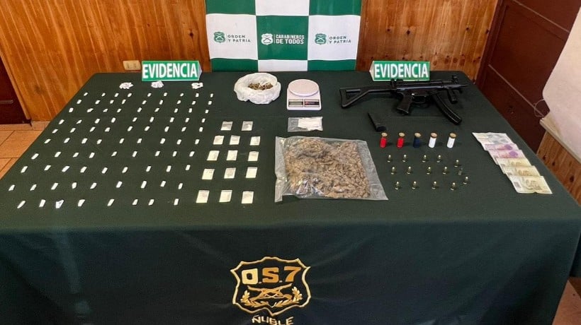 Carabineros del OS7 Ñuble detuvo a 2 sujetos por venta de drogas en San Nicolás