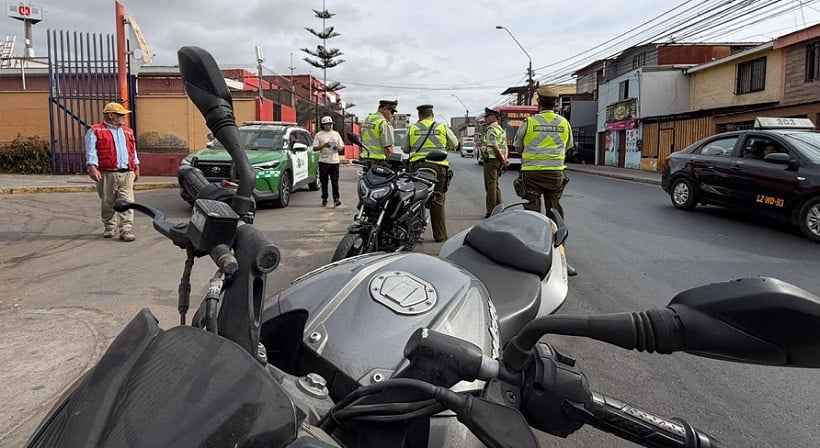 52 motocicletas -en su mayoría sin documentos- llevan retiradas de circulación en operativos en el sector norte de Antofagasta