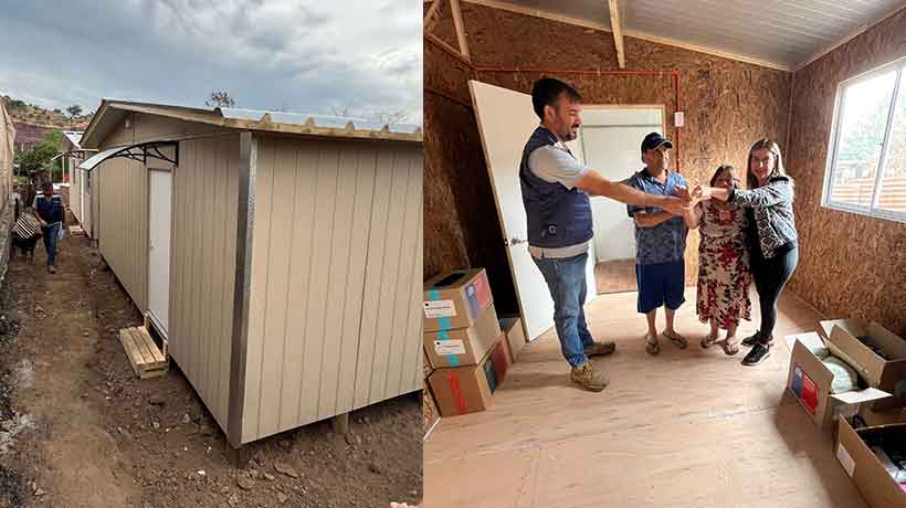 Familia afectada por incendio recibió dos viviendas de emergencia en Rinconada
