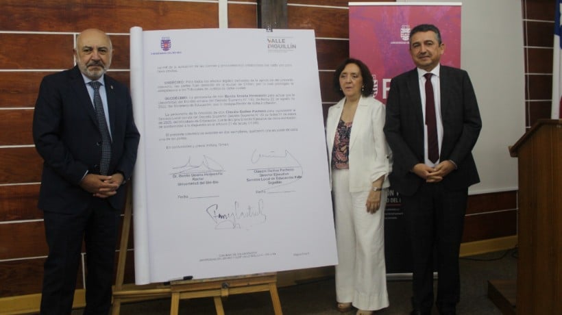 UBB y SLEP Valle Diguillín firman convenio para fortalecer la educación pública del territorio
