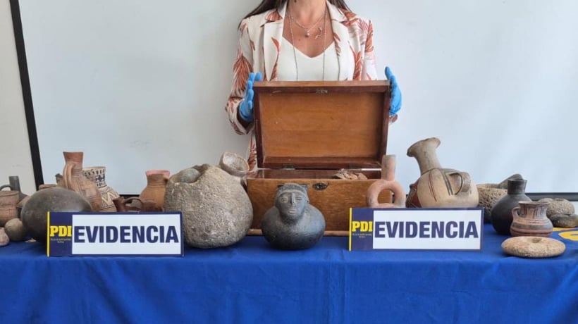Incautan más de 30 piezas precolombinas y restos humanos a anticuario