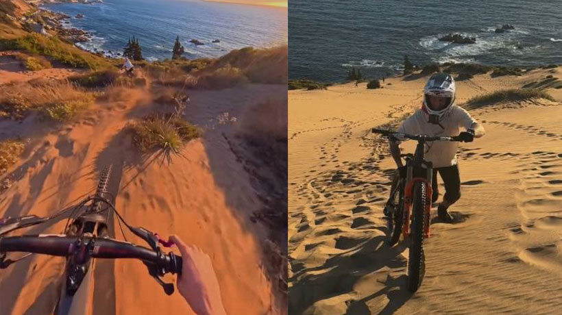 Denuncian a ciclistas extranjeros de “Valparaíso Cerro Abajo” por polémico descenso en las dunas de Concón