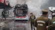 Detienen a dos personas por incendio de bus del Transporte Público en plena Alameda