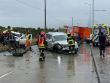 Triple colisión entre un camión, un auto y un SUV dejó a tres personas lesionadas en Alerce