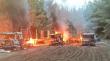Ataque incendiario deja camiones destruidos en faena forestal de Río Negro