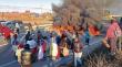 Vecinos del mega campamento protestaron contra el desalojo en Ruta 78