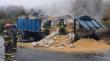 Mariquina: Remolque de camión se incendió en la Ruta 5 Sur