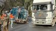 Dos camiones colisionan en el trébol de acceso a Osorno