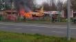 Emergencia en Ruta 215: incendio destruye carro de comida