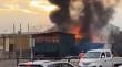Bomberos trabaja en incendio en taller mecánico en sector norte de Antofagasta