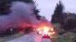 Ataque incendiario afectó dos camiones y una grúa en cercanías de Collipulli
