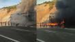 [VIDEO] Incendio consume un bus interurbano a las afueras del Túnel El Melón: tránsito desviado