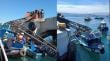 Un lesionado tras desplome de grúa sobre una embarcación en muelle de Quintero