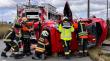 Complejo rescate de mujer lesionada en volcamiento enfrentaron Bomberos y el Samu en Puerto Montt