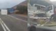 Cinco lesionados y tres camiones afectados en colisión múltiple en Autopista  Los Libertadores