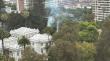Rayos provocan fuego en dos palmeras al interior del Palacio Rioja en Viña del Mar