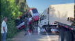 Accidente de tránsito por triple colisión involucró un taxi-bus, un camión y una camioneta en la Ruta 5 Sur