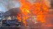 Camión con autos se incendió en la subida de la Ruta A-16 en Alto Hospicio