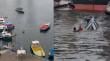 Lancha de tursimo de hundió en el Muelle Prat en Valparaíso