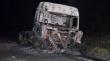 Incendio consumió completamente un camión en Hijuelas