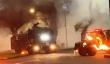 Sujetos atacaron vehículo policial con bombas molotov en Temuco