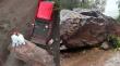 Comienzan trabajos para retirar la roca que bloquea subida de El Llano en Putaendo