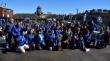 Dalcahue recibió a su banda escolar bicampeona nacional con una multitudinaria celebración