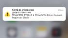 Se inició el envío de mensajes SAE por alerta de tsunami en el Biobío