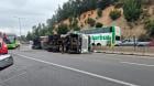 [VIDEO] Camión volcó y chocó con barreras en Ruta 68: bus y furgón también se vieron afectados