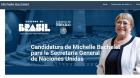 Bachelet lanzó página web con programa de su candidatura a la ONU