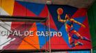 Castro: Comenzó la creación del nuevo mural deportivo del Gimnasio Municipal