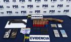 PDI Traiguén detiene a una persona e incauta drogas, armas de fuego y 60 cartuchos en la comuna de Lumaco