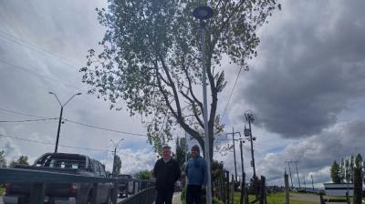 Inauguran proyecto de mejoramiento en iluminación de la rotonda Huitauque en Chonchi