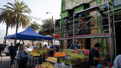 Comenzaron los trabajos de limpieza y renovación de fachada en el Mercado Cardonal