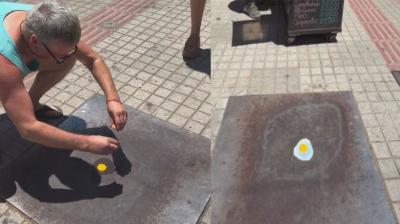 [VIDEO] En menos de 5 minutos: ola de calor en San Felipe permite a vecinos cocinar un huevo en la calle
