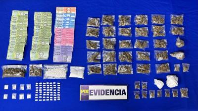 PDI incauta 1.251 dosis de sustancias ilícitas y detiene a dos mujeres en Villarrica