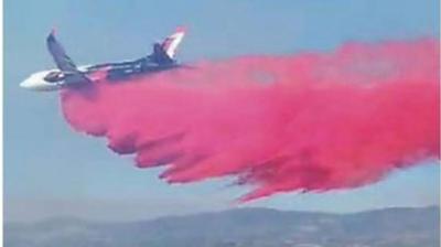 Avión tanquero apoyó el combate de incendio forestal en San Juan